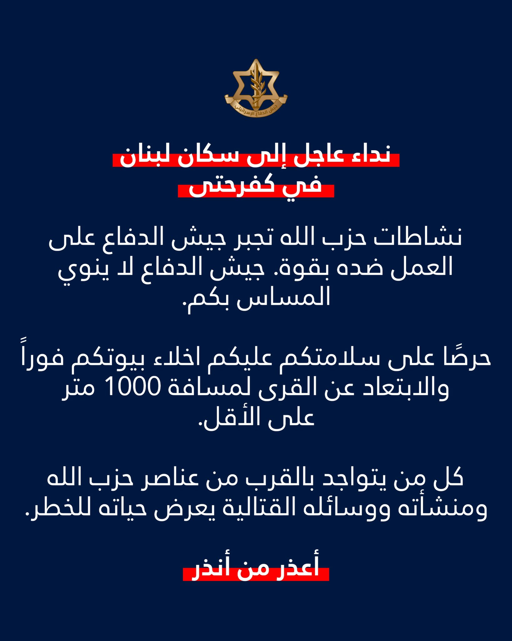 IDF forced displacement map